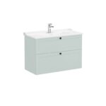 VitrA Root Classic Lavabo Dolabı, 100 cm, İki Çekmeceli, Klasik Lavabo, Mat Retro Yeşil