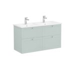 VitrA Root Classic Lavabo Dolabı, 120 cm, Dört Çekmeceli, Köşeli Lavabo, Mat Retro Yeşil - Görsel 4