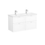 VitrA Root Classic Lavabo Dolabı, 120 cm, Dört Çekmeceli, Yuvarlak Lavabo, Mat Beyaz - Görsel 2