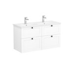 VitrA Root Classic Lavabo Dolabı, 120 cm, Dört Çekmeceli, Yuvarlak Lavabo, Mat Beyaz