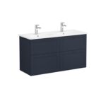 VitrA Root Classic Lavabo Dolabı, 120 cm, Dört Çekmeceli, Yuvarlak Lavabo, Mat Lacivert - Görsel 2