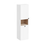 VitrA Root Groove Boy Dolabı, 40 cm, İki Kapaklı, Kısa, Çamaşır Sepetli, Mat Beyaz, Sol