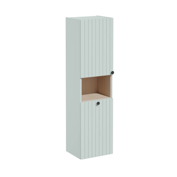 VitrA Root Groove Boy Dolabı, 40 cm, İki Kapaklı, Kısa, Çamaşır Sepetli, Mat Retro Yeşil, Sol