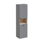 VitrA Root Groove Boy Dolabı, 40 cm, İki Kapaklı, Kısa, Çamaşır Sepetli, Mat Gri, Sağ