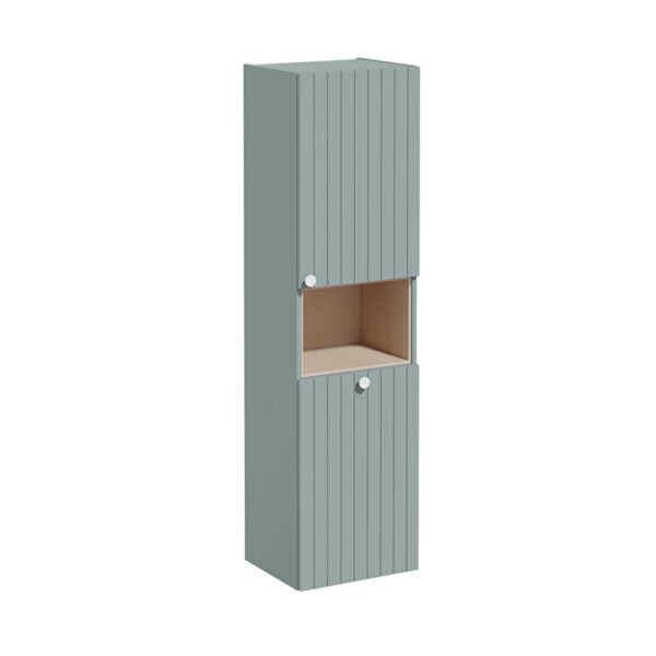 VitrA Root Groove Boy Dolabı, 40 cm, İki Kapaklı, Kısa, Çamaşır Sepetli, Mat Fiyord Yeşili, Sağ