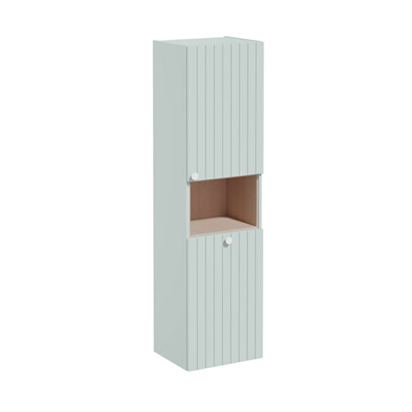 VitrA Root Groove Boy Dolabı, 40 cm, İki Kapaklı, Kısa, Çamaşır Sepetli, Mat Retro Yeşil, Sağ