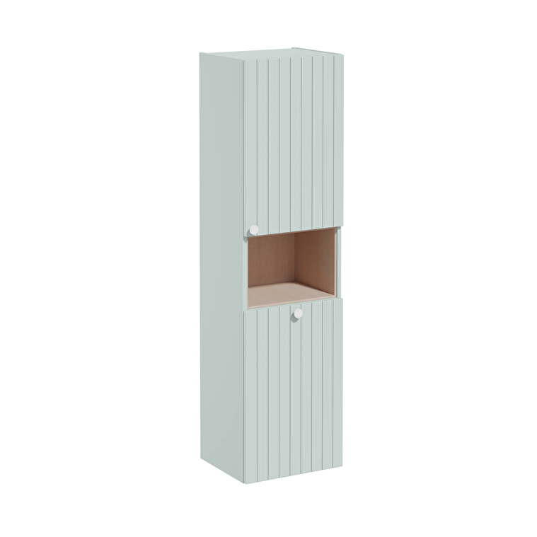 69106-1.jpg VitrA Root Groove Boy Dolabı, 40 cm, İki Kapaklı, Kısa, Çamaşır Sepetli, Mat Retro Yeşil, Sağ - Görsel 1