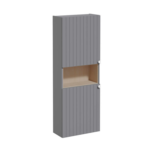 Vitra Root Groove Boy Dolabı, 55 cm, İki Kapaklı, Dar, Kısa, Mat Gri