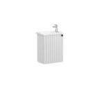 VitrA Root Groove Lavabo Dolabı, 45 cm, Bir Kapaklı, Dar, Köşeli Lavabo, Mat Açık Gri, Sol - Görsel 2