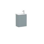 VitrA Root Groove Lavabo Dolabı, 45 cm, Bir Kapaklı, Dar, Köşeli Lavabo, Mat Fiyord Yeşili, Sol