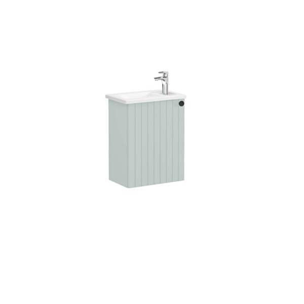 VitrA Root Groove Lavabo Dolabı, 45 cm, Bir Kapaklı, Dar, Köşeli Lavabo, Mat Retro Yeşil, Sol