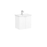 VitrA Root Groove Lavabo Dolabı, 60 cm, İki Kapaklı, Dar, Yuvarlak Lavabo, Mat Beyaz