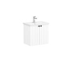 VitrA Root Groove Lavabo Dolabı, 60 cm, İki Kapaklı, Dar, Yuvarlak Lavabo, Mat Beyaz - Görsel 2