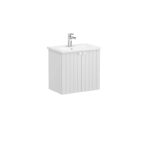 VitrA Root Groove Lavabo Dolabı, 60 cm, İki Kapaklı, Dar, Yuvarlak Lavabo, Mat Açık Gri - Görsel 3