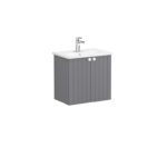 VitrA Root Groove Lavabo Dolabı, 60 cm, İki Kapaklı, Dar, Yuvarlak Lavabo, Mat Gri - Görsel 3