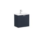 VitrA Root Groove Lavabo Dolabı, 60 cm, İki Kapaklı, Dar, Yuvarlak Lavabo, Mat Lacivert - Görsel 2