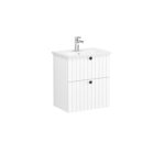 VitrA Root Groove Lavabo Dolabı, 60 cm, İki Çekmeceli, Dar, Yuvarlak Lavabo, Mat Açık Gri - Görsel 3