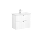 VitrA Root Groove Lavabo Dolabı, 80 cm, İki Çekmeceli, Dar, Yuvarlak Lavabo, Mat Beyaz