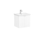 VitrA Root Groove Lavabo Dolabı, 60 cm, İki Kapaklı, Yuvarlak Lavabo, Mat Beyaz