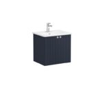 VitrA Root Groove Lavabo Dolabı, 60 cm, İki Kapaklı, Yuvarlak Lavabo, Mat Lacivert