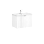 VitrA Root Groove Lavabo Dolabı, 80 cm, İki Kapaklı, Yuvarlak Lavabo, Mat Beyaz