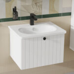 VitrA Root Groove Lavabo Dolabı, 60 cm, Bir Çekmeceli, Yuvarlak Lavabo, Mat Beyaz - Görsel 6