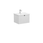 VitrA Root Groove Lavabo Dolabı, 60 cm, Bir Çekmeceli, Yuvarlak Lavabo, Mat Açık Gri