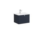 VitrA Root Groove Lavabo Dolabı, 60 cm, Bir Çekmeceli, Yuvarlak Lavabo, Mat Lacivert - Görsel 3