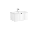 VitrA Root Groove Lavabo Dolabı, 80 cm, Bir Çekmeceli, Yuvarlak Lavabo, Mat Beyaz