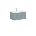 VitrA Root Groove Lavabo Dolabı, 80 cm, Bir Çekmeceli, Yuvarlak Lavabo, Mat Fiyord Yeşili