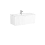 VitrA Root Groove Lavabo Dolabı, 100 cm, Bir Çekmeceli, Yuvarlak Lavabo, Mat Beyaz - Görsel 2
