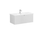 VitrA Root Groove Lavabo Dolabı, 100 cm, Bir Çekmeceli, Yuvarlak Lavabo, Mat Açık Gri - Görsel 3