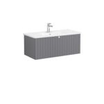 VitrA Root Groove Lavabo Dolabı, 100 cm, Bir Çekmeceli, Yuvarlak Lavabo, Mat Gri - Görsel 3
