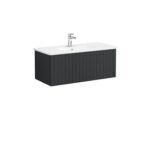 VitrA Root Groove Lavabo Dolabı, 100 cm, Bir Çekmeceli, Yuvarlak Lavabo, Mat Grafit - Görsel 2