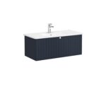 VitrA Root Groove Lavabo Dolabı, 100 cm, Bir Çekmeceli, Yuvarlak Lavabo, Mat Lacivert - Görsel 3