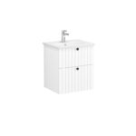 VitrA Root Groove Lavabo Dolabı, 60 cm, İki Çekmeceli, Yuvarlak Lavabo, Mat Beyaz