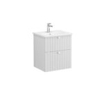VitrA Root Groove Lavabo Dolabı, 60 cm, İki Çekmeceli, Yuvarlak Lavabo, Mat Açık Gri - Görsel 2