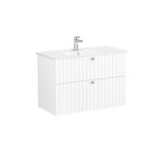 VitrA Root Groove Lavabo Dolabı, 100 cm, İki Çekmeceli, Yuvarlak Lavabo, Mat Beyaz