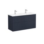 VitrA Root Groove Lavabo Dolabı, 120 cm, Dört Çekmeceli, Köşeli Lavabo, Mat Lacivert