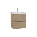 VitrA Mia Plus Square Lavabo Dolabı, 60 cm, İki Çekmeceli, Altın Meşe