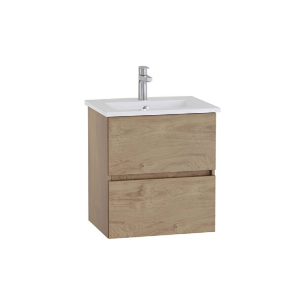 VitrA Mia Plus Square Lavabo Dolabı, 60 cm, İki Çekmeceli, Altın Meşe