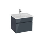 VitrA Mia Plus Square Lavabo Dolabı, 60 cm, Bir Çekmeceli, Parlak Antrasit