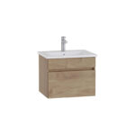 VitrA Mia Plus Square Lavabo Dolabı, 60 cm, Bir Çekmeceli, Altın Meşe - Görsel 2