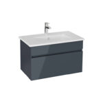 VitrA Mia Plus Square Lavabo Dolabı, 80 cm, Bir Çekmeceli, Parlak Antrasit