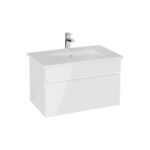 VitrA Mia Plus Square Lavabo Dolabı, 80 cm, Bir Çekmeceli, Parlak Beyaz