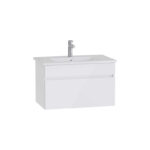 VitrA Mia Plus Square Lavabo Dolabı, 80 cm, Bir Çekmeceli, Parlak Beyaz - Görsel 2