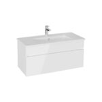 VitrA Mia Plus Square Lavabo Dolabı, 100 cm, Bir Çekmeceli, Parlak Beyaz