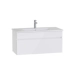 VitrA Mia Plus Square Lavabo Dolabı, 100 cm, Bir Çekmeceli, Parlak Beyaz - Görsel 2
