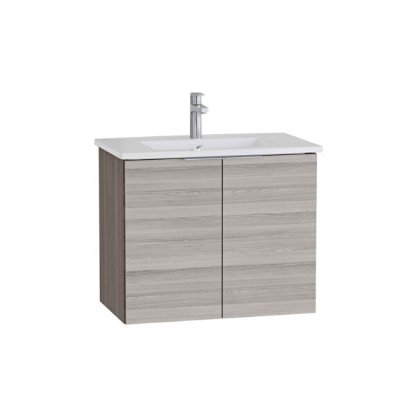 VitrA Mia Plus Square Lavabo Dolabı, 80 cm, İki Kapaklı, Tek Armatür Delikli, Cordoba