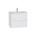 VitrA Mia Plus Round Lavabo Dolabı, 80 cm, İki Çekmeceli, Parlak Beyaz